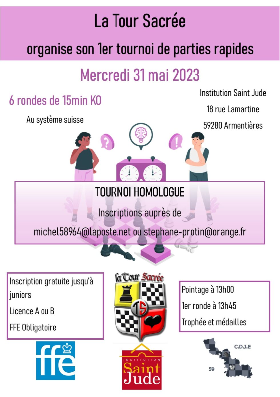 1er Tournoi Rapide Jeunes De La Tour Sacr e D Armenti res CDJE59