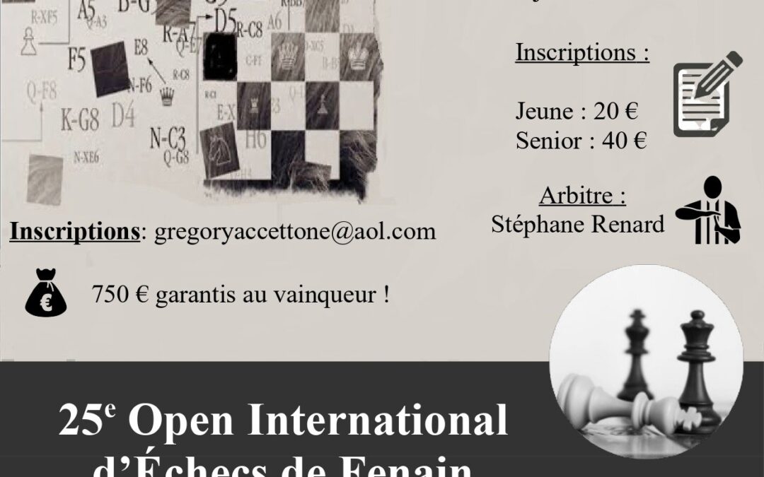 25e Open International de Fenain – 24 au 27 février 2024