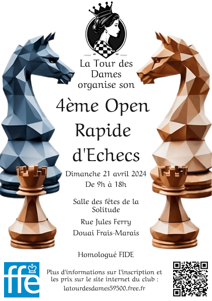 4e Open Rapide d’Echecs de DOUAI – 21 Avril 2024