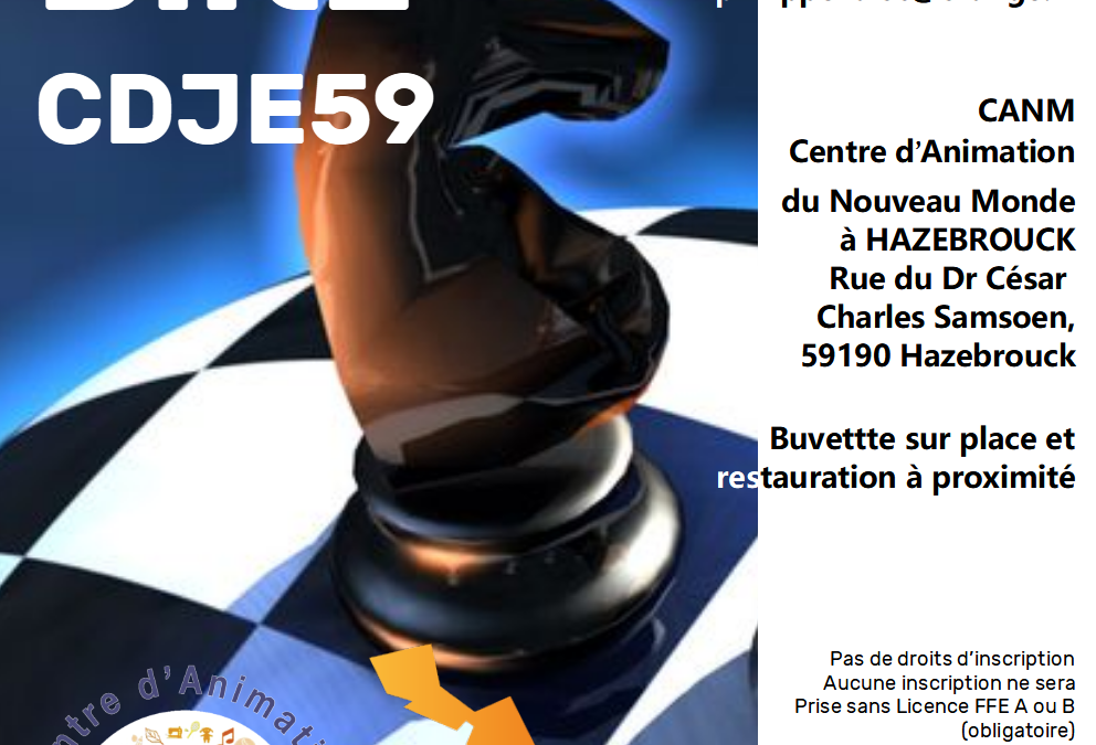 Blitz et Rapide du CDJE 59 – 16 Juin 2024 – CANM Hazebrouck