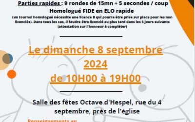 32e Coupe des Echecs de Fournes-en-Weppes – 08 Septembre