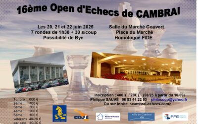 16 Open de Cambrai – 20, 21 et 22 Juin 2025
