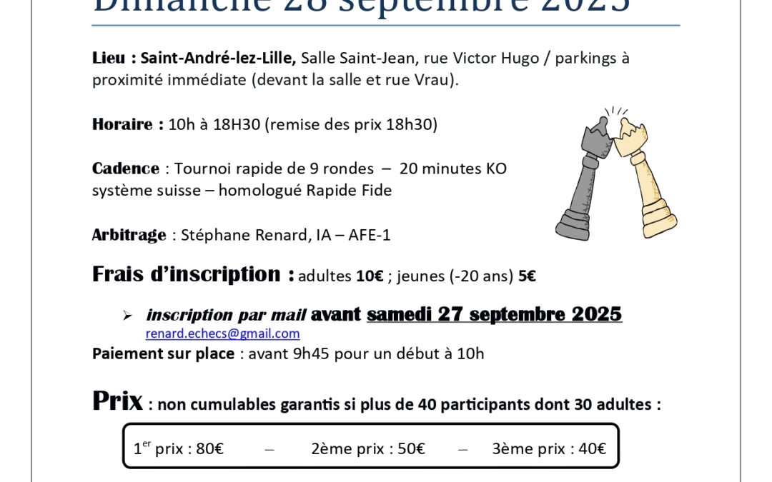 Rapide de St-André-lez-Lille  –  28 septembre 2025